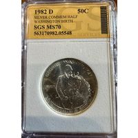 1/2 доллара США 1982г D MS70 250-летие Джорджа Вашингтона