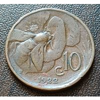 Италия 10 чентезимо, 1922    ( 1-4-4 )