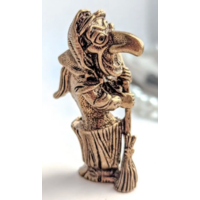 Статуэтка Баба Яга с метлой Бронза