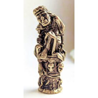 Статуэтка Баба Яга на ступе Бронза