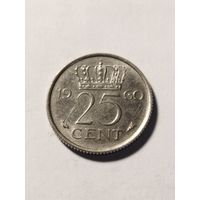 Нидерланды 25 центов 1960