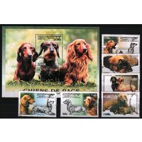 2000 Камбоджа фауна животные млекопитающие собаки Блок+6х-марок-гашеные