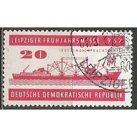 ГДР. Лейпцигская ярмарка. Корабль. 1957г. Mi#559.
