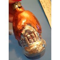 Игрушка ёлочная Дом Сторожка, стекло. СССР
