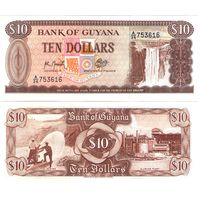 Гайана 10 долларов 1992 год UNC