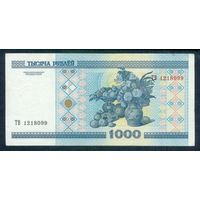 1000 рублей 2000 год, серия ТВ.