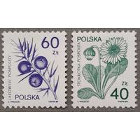 Марки Польша 1989г цветы