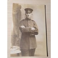 Почтовая карточка, фотография с военнослужащим до 1917 года, размер 14*9 см.