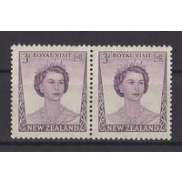Новая Зеландия /New Zealand 1953** Королева Елизавета II сцепка Mi#330