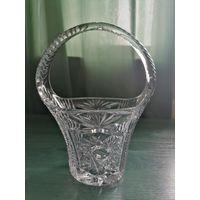 Конфетница корзинка. Хрусталь СССР.