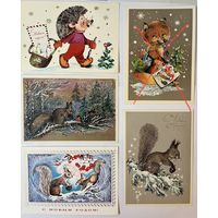 Открытки СССР, Новогодние, художник Л.Манилова