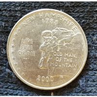 США квотер 1/4 доллара 2001 г "Нью-Гемпшир", "Р", KM# 308