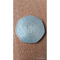 Гамбия 1 даласи 1987