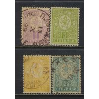 Болгария Княж 1889 Герб Стандарт #28Е,31Е,33Е,34Е