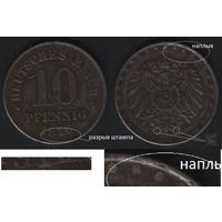 Германия __km20 (Империя) 10 пфенниг 1916 год (нов.тип) точки (E) брак (6873