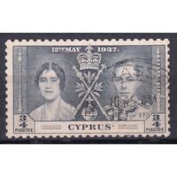36a.BrKS. Великобритания. Колонии.  Кипр. Коронация Георга VI и Елизаветы. 1937 г. 3/4P. Mi.#133.