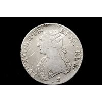 Талер (экю) 1776 г. Франция, Людовик XV