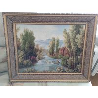 Картина-гобелен в багетной раме. Пейзаж. Большая, 93*73
