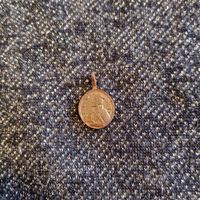 Католический медальон медный старый образок в сохране с ушком