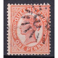 10.Aust. Великобритания. Австралийские штаты. Квинсленд. Виктория. Стандарт. 1895/96 гг. 1p. Mi.#84.