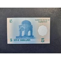 5 дирам 1999  года. Таджикистан. UNC