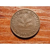 Германия 2 пфеннига 1958 F