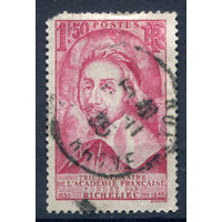 Франция - 1935г. - Кардинал Ришельё. 350 лет французской академии искусств - 1 марка - полная серия, гашёная [Mi 301]. #2-Fr-63-KB-1