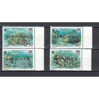 Морская фауна. Тувалу. 1992. 4 марки (SPECIMEN). Michel N 638-641 (14,0 е)