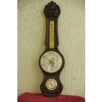 Барометр , термометр ( ртутный ) , гигрометр  ( Германия )  54 см