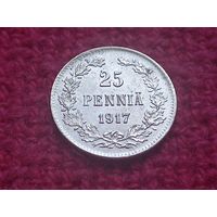 25 пенни 1917 г. Корона. Раскол штемпеля.