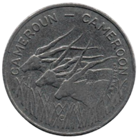 РЕСПУБЛИКА КАМЕРУН. 100 ФРАНКОВ 1983. ФАУНА.  АНТИЛОПЫ. НЕЧАСТАЯ