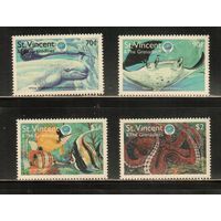 Сент-Винсент-1998(Мих.4427-4430) , **  , , Морская  Фауна , Рыбы, Киты