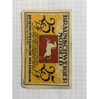 25 пфеннингов (нотгельды) 1921 г. Германия.