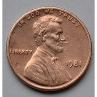 США, 1 цент 1981 г.