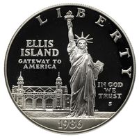 Серебряный доллар 1986-S остров Эллис памятная статуя Свободы