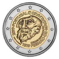 Португалия 2 евро, 2019 500 лет кругосветному плаванию Магеллана UNC