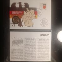 Коллекционный нумизматико-филателистический набор  Германии, посвящённый гербу федеральной земли Бремен