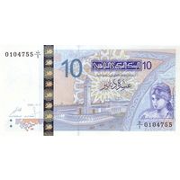Тунис 10 динаров образца 2005 года UNC p90
