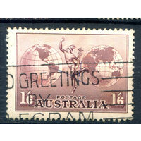Австралия - 1934/48г. - авиапочта, Гермес, земной шар - 1 марка - полная серия, гашёная [Mi 126]. #3-WB-87-A-1
