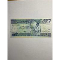 Эфиопия 5 бырр 2017 UNC-0812