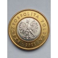 Польша.2 злотых 2022 г.UNC.