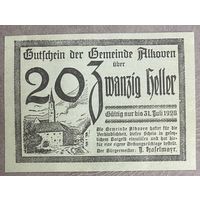 Нотгельды Австрия Алковен, 20 геллеров 1920 год
