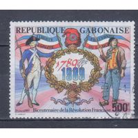 [131] Габон 1989. 200-летие Французской революции.Униформа. Одиночный выпуск.Гашеная марка. Кат.гаш.4,2 е.