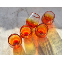 Рюмки крупные селеновое стекло цветное стекло винтаж Чехословакия