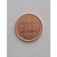 1 пенни 1909 года UNC