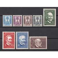 80.Bg. Бельгия. Борьба с туберкулёзом. Врачи. 1953 г. Полная серия. Mi.##979-986.MNH.