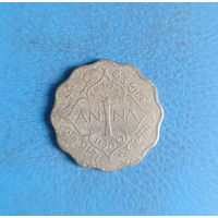 Британская Индия 1 анна 1946 год король Георг VI