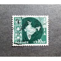 Марка Индия 1957 год Карта