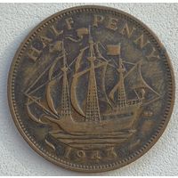 Великобритания 1/2 пенни 1943 г.