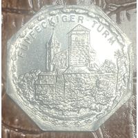Германия Нюрнберг нотгельд 20 пфеннигов 1919 год Пятиугольная башня. трамвайный жетон